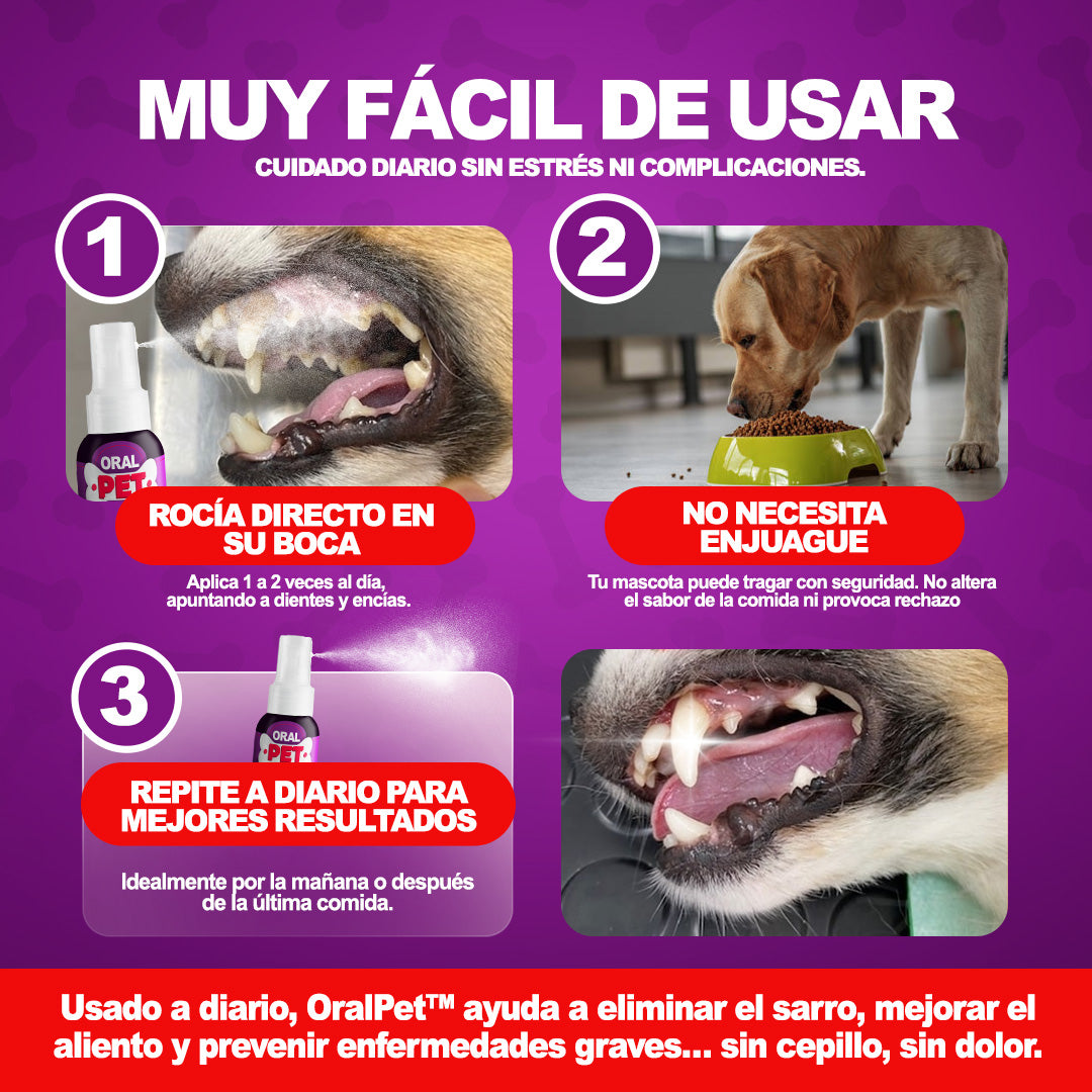 Spray Bucal para Mascotas | Elimina el Mal Aliento sin Cepillado