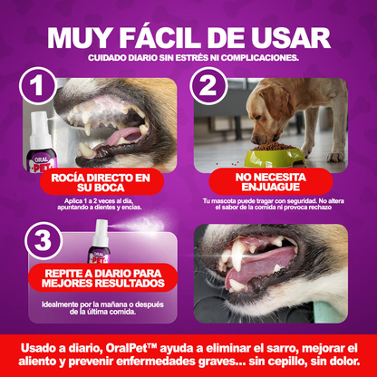 Spray Bucal para Mascotas | Elimina el Mal Aliento sin Cepillado