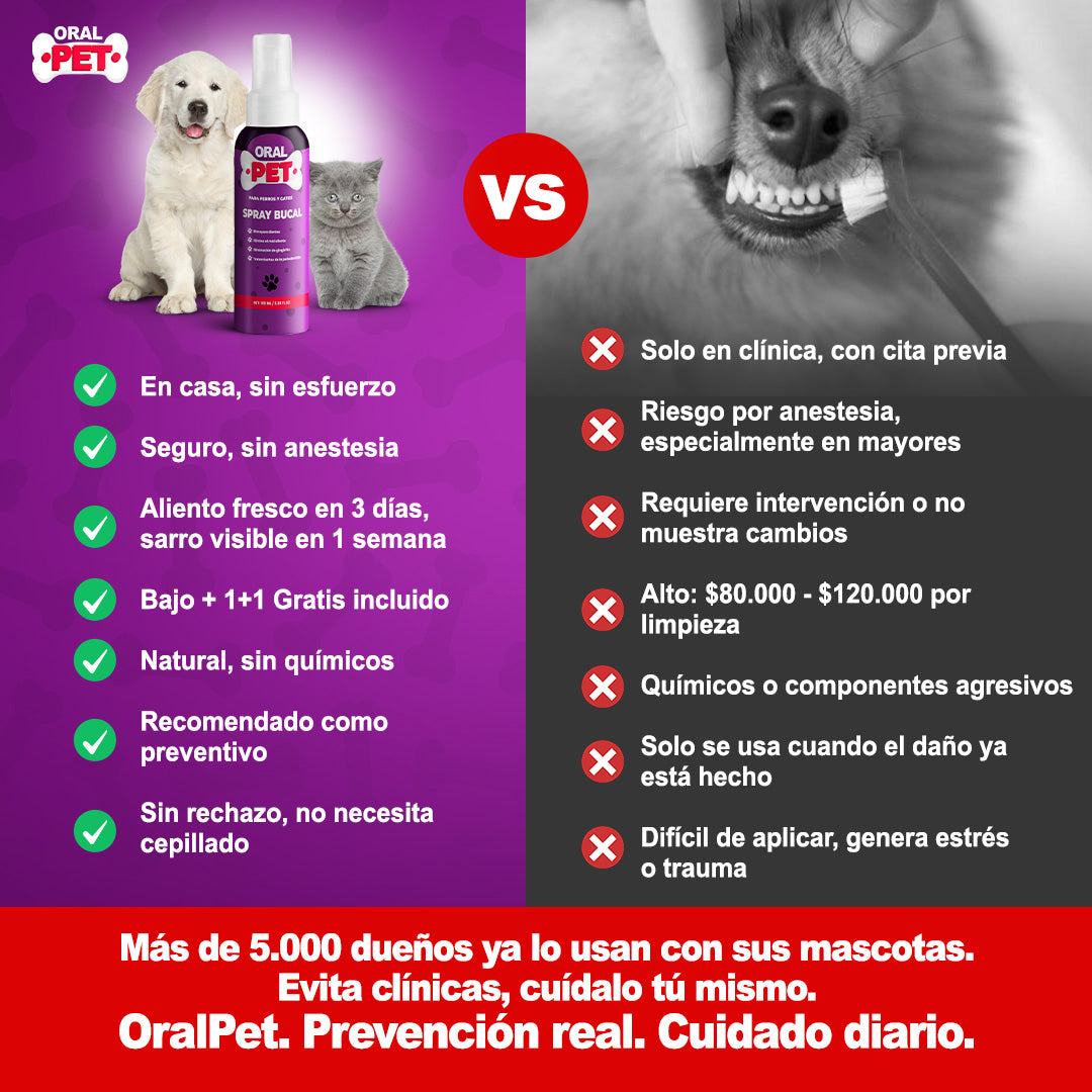 Spray Bucal para Mascotas | Elimina el Mal Aliento sin Cepillado